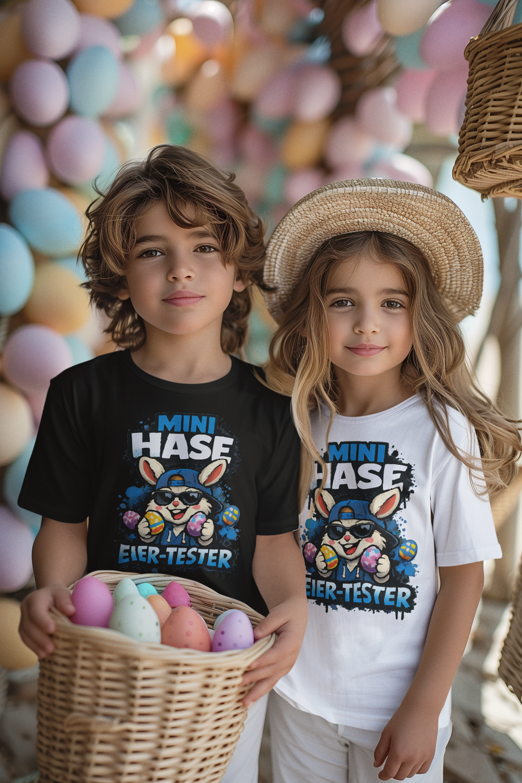 Mini Hase „Eier-Tester“ Premium Kinder Shirt aus Bio-Baumwolle