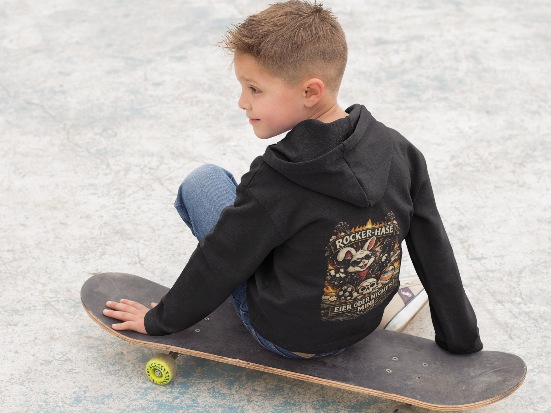 Rocker Hase Kinder Hoodie