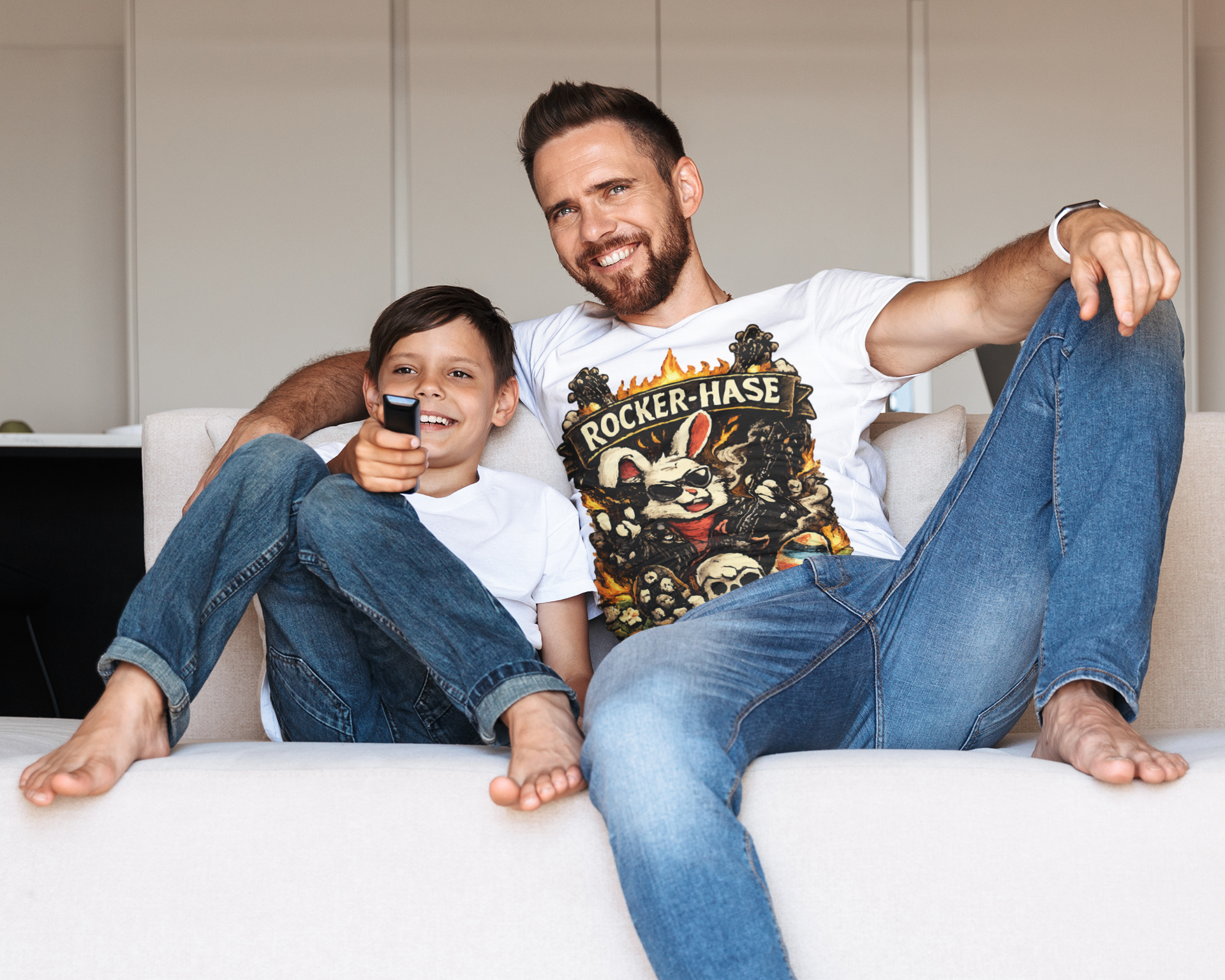 Rocker Hase „Eier oder Nichts“ Oster Shirt im Rock’n’Roll Style Premium T-Shirt