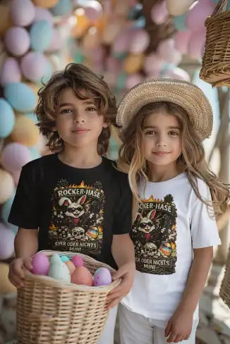Rocker Hase Mini Premium Kinder Shirt aus Bio-Baumwolle